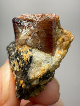 Load image into Gallery viewer, Naturally Faceted Zircon Crystal on Pegmatite–Biotite Matrix • Pakistan Mineral Specimen