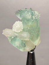 Load image into Gallery viewer, Luminous Mint Apophyllite with Glittering Druzy Sugar Quartz – India