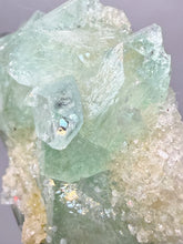 Load image into Gallery viewer, Luminous Mint Apophyllite with Glittering Druzy Sugar Quartz – India