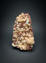 Load image into Gallery viewer, LG Shiny Peach Stilbite and Mint Green Apophyllite on Druzy Red Heulandite – High-Grade Collector Mineral Specimen from India