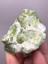 Load image into Gallery viewer, Electric Green Diopside on Quartz – Collector Mineral Specimen (Gilgit-Baltistan) Pakistan