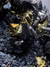 Load image into Gallery viewer, 6.1” New Find: Huanzala Mine Peru Sphalerite + Chalcopyrite + Apatite + Calcite + Quartz | Collector Display Specimen