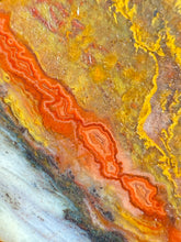 Load image into Gallery viewer, Pink Yellow Red Moroccan Agate | High Atlas Mountains •UNPOLISHED LAPIDARY SLAB