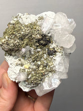 Load image into Gallery viewer, 3.3” New Find: Huanzala Mine Peru Sphalerite + Chalcopyrite + Apatite + Calcite + Quartz | Collector Display Specimen