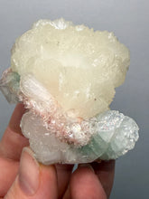 Load image into Gallery viewer, High-Grade Gemmy Green Apophyllite on White Stilbite | Deccan Traps, Maharashtra, India