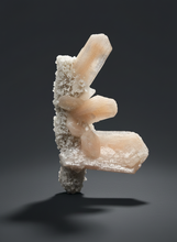 Load image into Gallery viewer, Gemmy Stilbite Crystals on Volcanic Stalactite — Deccan Traps, Maharashtra, India