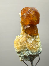 Load image into Gallery viewer, Hessonite Garnet Cluster on Matrix – Natural Collector Specimen from Pakistan | High-Grade Orange-Red Garnet Crystals