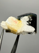 Load image into Gallery viewer, Blue Cap Dark Green Stak Nala Tourmaline and Cleavelandite – Haramosh Mountains, Pakistan | Thumbnail Specimen