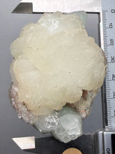 Load image into Gallery viewer, High-Grade Gemmy Green Apophyllite on White Stilbite | Deccan Traps, Maharashtra, India