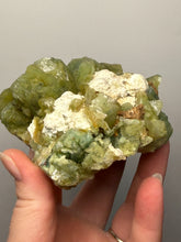 Load image into Gallery viewer, High-Grade Green Heulandite on Peach Stilbite Crystal Cluster | Deccan Traps, Maharashtra, India | Collector Mineral Specimen