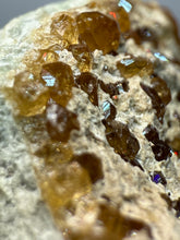 Load image into Gallery viewer, Hessonite Garnet Cluster on Matrix – Natural Collector Specimen from Pakistan | High-Grade Orange-Red Garnet Crystals