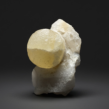 Load image into Gallery viewer, Rare Botryoidal Yellow Fluorite on Quartz Matrix Collector Mineral Specimen – Maharashtra, India