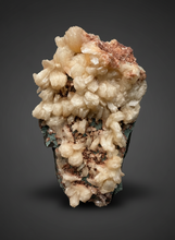 Load image into Gallery viewer, Shiny Peach Stilbite on Druzy Red Heulandite – High-Grade Collector Mineral Specimen from India