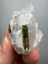 Load image into Gallery viewer, Dark Green Cap Stak Nala Tourmaline on Cleavelandite Matrix – Haramosh Mountains, Pakistan