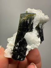 Load image into Gallery viewer, Blue Cap Dark Green Stak Nala Tourmaline on Cleavelandite Matrix – Haramosh Mountains, Pakistan