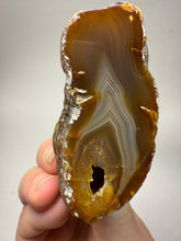 Load image into Gallery viewer, Indonesian Sumatra Agate Pair – Vibrant Banded Chalcedony with Rich Color Zoning | Ethical Lapidary & Collector Display Specimens