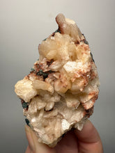 Load image into Gallery viewer, Shiny Peach Stilbite on Druzy Red Heulandite – High-Grade Collector Mineral Specimen from India