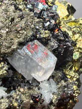 Load image into Gallery viewer, 3.8” New Find: Huanzala Mine Peru Sphalerite + Chalcopyrite + Apatite + Calcite + Quartz | Collector Display Specimen