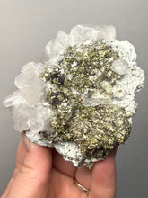 Load image into Gallery viewer, 3.3” New Find: Huanzala Mine Peru Sphalerite + Chalcopyrite + Apatite + Calcite + Quartz | Collector Display Specimen