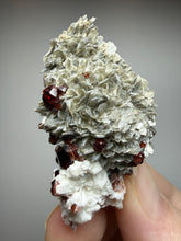 Load image into Gallery viewer, High-Grade Naturally Faceted Red Spessartine Garnet on Matrix — Skardu, Pakistan