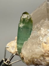 Load image into Gallery viewer, Blue Indicolite & Mint Green Tourmaline on Quartz Matrix – Pegmatite Mineral Specimen from Pakistan