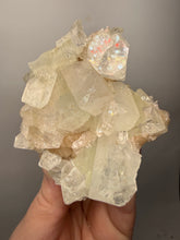 Load image into Gallery viewer, High-Grade Light Green Apophyllite on Pink Stilbite Zeolite | Indian Collector Mineral Specimen