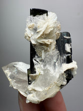 Load image into Gallery viewer, Dark Green Cap Stak Nala Tourmaline and Quartz with Flower Cleavelandite Matrix – Haramosh Mountains, Pakistan