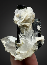Load image into Gallery viewer, Dark Green Cap Stak Nala Tourmaline and Quartz with Flower Cleavelandite Matrix – Haramosh Mountains, Pakistan