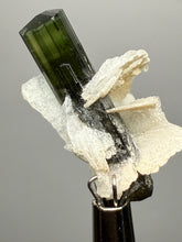 Load image into Gallery viewer, Dark Green Stak Nala Tourmaline and Cleavelandite – Haramosh Mountains, Pakistan | Thumbnail Specimen