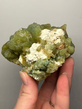 Load image into Gallery viewer, High-Grade Green Heulandite on Peach Stilbite Crystal Cluster | Deccan Traps, Maharashtra, India | Collector Mineral Specimen