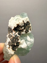 Load image into Gallery viewer, High-Grade Gemmy Green Apophyllite on White Stilbite | Deccan Traps, Maharashtra, India