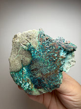 Load image into Gallery viewer, 4” Polished Native Copper in Chrysocolla — Display Specimen (Indonesia)
