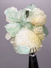 Load image into Gallery viewer, Luminous Mint Apophyllite with Glittering Druzy Sugar Quartz – India