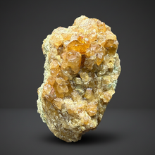 Load image into Gallery viewer, Hessonite Garnet Cluster on Matrix – Natural Collector Specimen from Pakistan | High-Grade Orange-Red Garnet Crystals