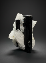 Load image into Gallery viewer, Dark Green Cap Stak Nala Tourmaline on Cleavelandite Matrix – Haramosh Mountains, Pakistan