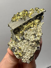 Load image into Gallery viewer, 4” New Find: Huanzala Mine Peru Sphalerite + Chalcopyrite + Apatite + Calcite + Quartz | Collector Display Specimen