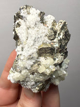 Load image into Gallery viewer, 2.9” New Find: Huanzala Mine Peru Sphalerite + Chalcopyrite + Apatite + Calcite + Quartz | Collector Display Specimen