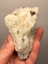 Load image into Gallery viewer, Electric Green Diopside on Quartz – Collector Mineral Specimen (Gilgit-Baltistan) Pakistan
