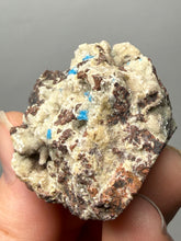 Load image into Gallery viewer, Rare Electric Blue Pentagonite on Druzy Matrix – Collector Mineral Specimen | India