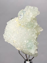 Load image into Gallery viewer, Luminous Mint Apophyllite with Glittering Druzy Sugar Quartz – India