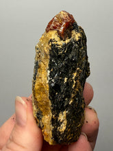 Load image into Gallery viewer, Naturally Faceted Zircon Crystal on Pegmatite–Biotite Matrix • Pakistan Mineral Specimen