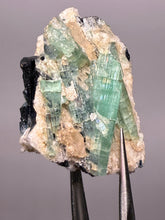 Load image into Gallery viewer, Blue Indicolite & Mint Green Tourmaline on Matrix – Pegmatite Mineral Specimen from Pakistan