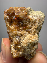 Load image into Gallery viewer, Hessonite Garnet Cluster on Matrix – Natural Collector Specimen from Pakistan | High-Grade Orange-Red Garnet Crystals