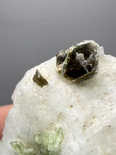 Load image into Gallery viewer, Electric Green Diopside on Quartz – Collector Mineral Specimen (Gilgit-Baltistan) Pakistan