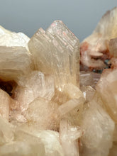 Load image into Gallery viewer, Shiny Peach Stilbite on Druzy Red Heulandite – High-Grade Collector Mineral Specimen from India