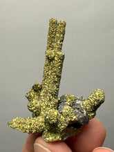 Load image into Gallery viewer, Chalcopyrite Botryoidal Stalactites on Calcite – Cabinet Specimen | Tongshankou Mine, Edong, Daye, Huangshi Prefecture, Hubei Province, China