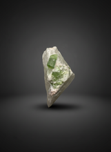 Load image into Gallery viewer, Vibrant Green Tourmaline on Quartz Crystal | Pegmatite Mineral Specimen from Pakistan