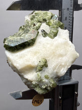 Load image into Gallery viewer, Electric Green Diopside on Quartz – Collector Mineral Specimen (Gilgit-Baltistan) Pakistan