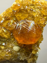 Load image into Gallery viewer, Hessonite Garnet Cluster on Matrix – Natural Collector Specimen from Pakistan | High-Grade Orange-Red Garnet Crystals