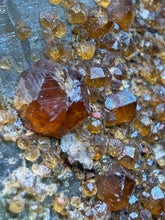 Load image into Gallery viewer, Spessartine Garnet on Smoky Quartz | Wushan Spessartine Mine, Tongbei, Yunxiao Co., Zhangzhou, Fujian, China